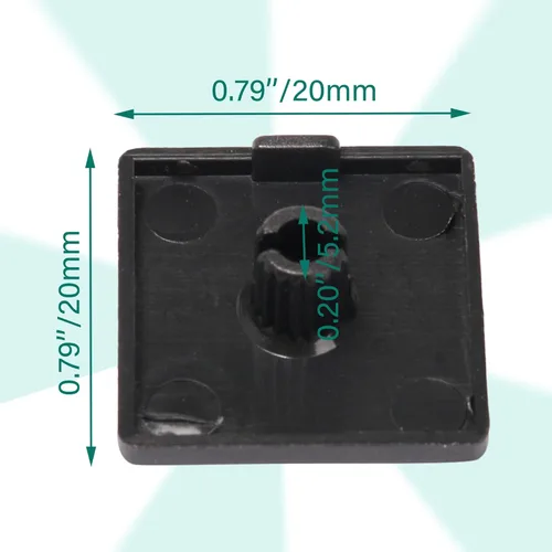 Vista 5 de 20 tapas de extremo de extrusión de un solo orificio para extrusión de aluminio estándar europeo 2020 negro 0.787x0.787 in