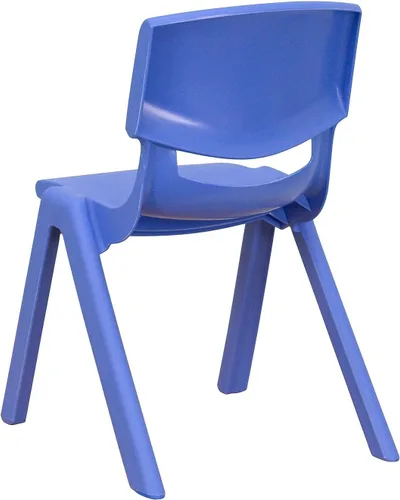 Vista 8 de Flash Furniture Whitney - Juego de 2 sillas escolares apilables de plástico azul con altura de asiento de 12 pulgadas