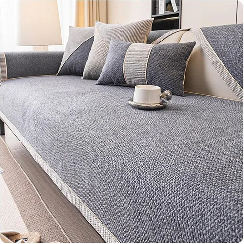 Vista 11 de Funda de sofá de estilo vintage con agarre antideslizante, mezcla tejida de algodón y lino, multiusos para sofás/sillones, lavable a máquina