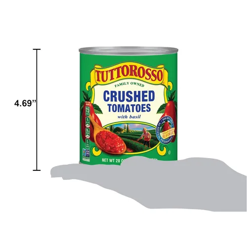 Vista 5 de Tuttorosso Tomates triturados con albahaca, sin gluten y receta vegetariana, tarros de 15 onzas, paquete de 3