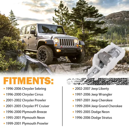 Vista 7 de Yinlowa Conjunto de pasador del actuador del interruptor de encendido – Compatible con Jeep Wrangler 1997-2006, Liberty 2002-2007, Grand Cherokee