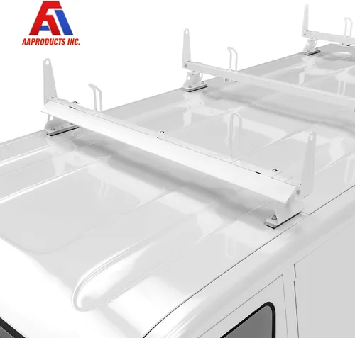 Vista 6 de AA-Racks Deflector de viento de acero para escalera de 57 pulgadas, accesorio para rack de furgoneta para modelo X202 Series Blanco