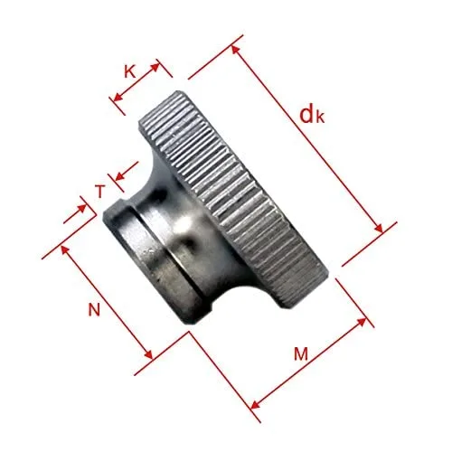 Vista 3 de 10 unids M2 negro plateado acero al carbono moleteado tuerca pulgar tuerca aprieta la tuerca 3D Impresoras piezas de pared cortina