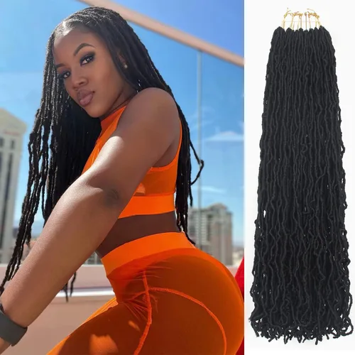 Vista 19 de Extensiones de cabello de ganchillo de 12 pulgadas de pelo sintético de ganchillo 1B, extensiones de cabello de ganchillo suaves