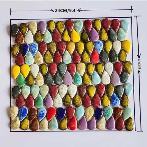 Vista 3 de Azulejos de mosaico de cerámica irregulares de color aleatorio de 1.1 lb, para hacer bricolaje, creativos, para platos de bricolaje, macetas
