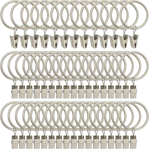 Vista 28 de LLPJS Paquete de 44 ganchos para anillos de cortina, clips para colgar cortinas y lazos, 1 pulgada de diámetro interior, se adapta a barras de hasta