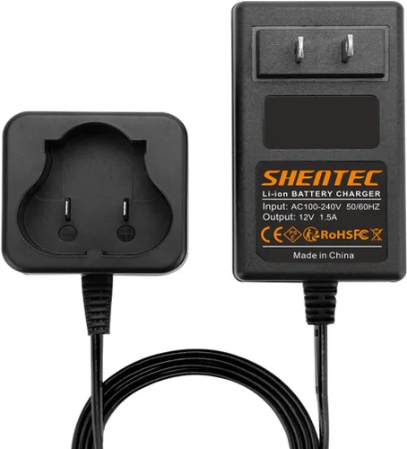 Shentec Cargador de batería de iones de litio de 12 V compatible con Black and Decker 12V BL1110 BL1310 BL1510 LB12 LBX12 LBXR12 estilo Pod