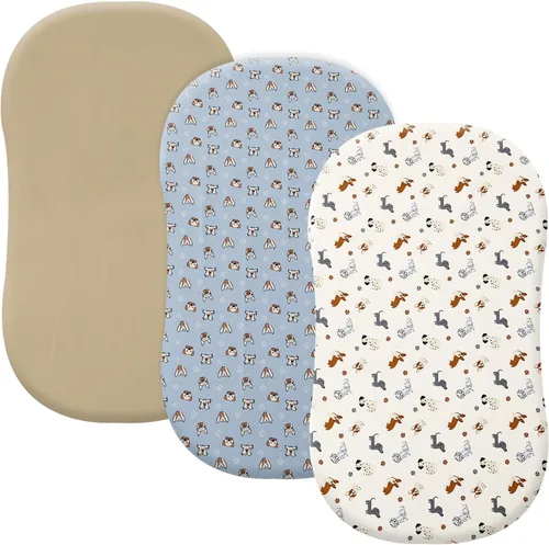 Vista 35 de PHF Paquete de 4 sábanas suaves de dinosaurio para cuna, cómodas sábanas transpirables para niños y niñas, 28 x 52 pulgadas, se adapta a colchones