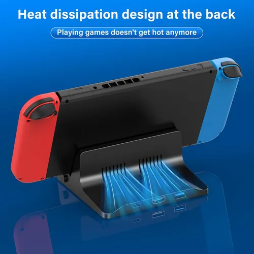 Vista 3 de Estación de conexión de TV para Switch - Base portátil con adaptador HDMI y puerto USB 3.0 (HDMI negro)