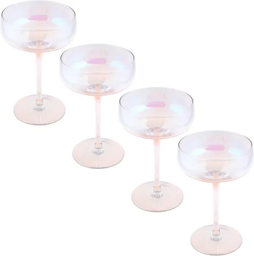 Vista 9 de Karma Mid Century Champagne Coupe, juego de cuatro unidades, color rubor