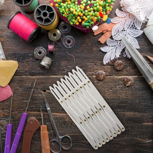 Vista 4 de Medidor de costura expansible, medidor de costura de aluminio expandible de longitud ajustable, botón de medición de costura de aluminio