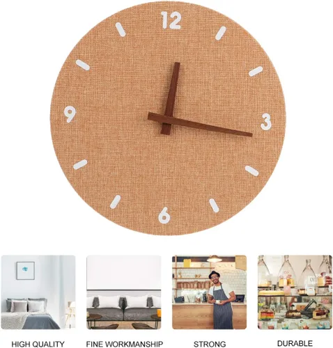 Vista 9 de 1pc reloj de pared rústico colgante reloj digital de pared simple decorativo reloj romano número madera