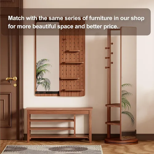 Vista 9 de with Space for Boots,Shoe Rack, Shoe Bench, 3-Tier,Wooden Frame,flip-up Storage Compartment,Hidden Storage,Space-Saving,Entrance, Corridor,Front