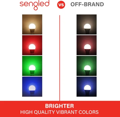 Vista 10 de Sengled Bombillas inteligentes, color que cambia de color Alexa/malla Bluetooth, bombilla LED regulable A19 E26 multicolor, alto CRI, alto brillo
