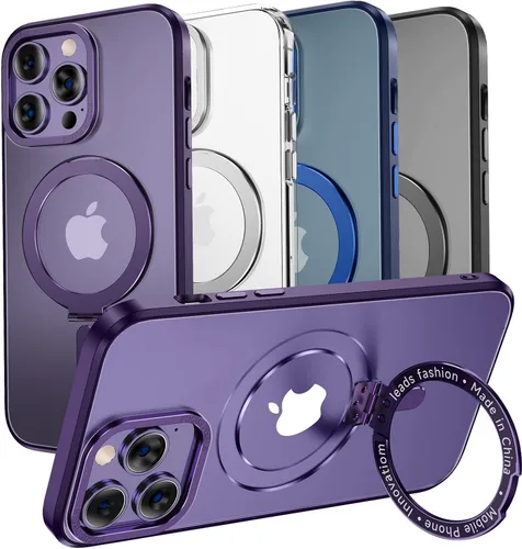 Vista 7 de MAGIC JOHN Funda para iPhone 12 Pro Max [compatible con Magsafe] [con soporte de metal magnético] [a prueba de golpes de grado militar]
