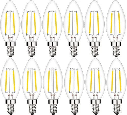 Vista 11 de Beonllay Bombillas LED T6 regulables de 25 W, bombillas de candelabro de 3000 K, blanco suave, transparente, vintage, 2 W, E12, filamento LED Edison