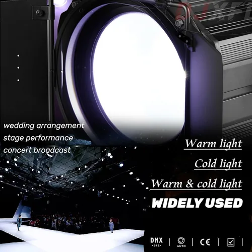 Vista 8 de Luces de escenario COB con puertas de granero, luz par COB de 200 W, LED 3500 ~ 7500 K, blanco cálido y blanco, DMX512 con sonido maestro-esclavo