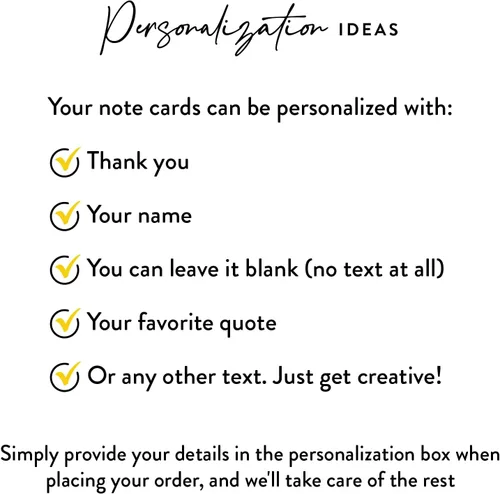 Vista 7 de Personalized Note Cards for Women, Funny Saying Gifts Stationary Paper, Custom Quote Flat Thank You Notes with Envelopes, Your Choice of