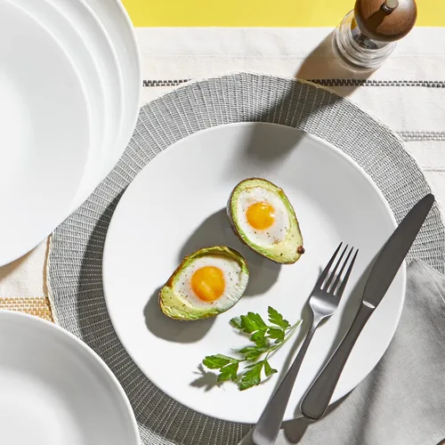 Vista 8 de Corelle Vitrelle - Juego de 4 platos de vidrio para ensalada/aperitivo de 8.5 pulgadas, resistentes a las grietas y a las astillas, vajilla