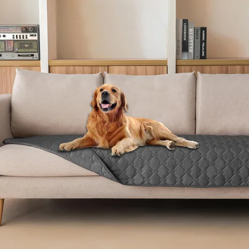 Vista 65 de gogobunny - Manta para perros y gatos 100% impermeable y de doble cara, funda suave para cama de mascotas, reversible, protege muebles, carbón
