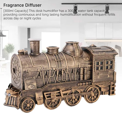 Vista 7 de Gonetre Christmas Train Diffuser Locomotive Train Essential Oil Diffuser Humidifier Cool Mist Diffuser with Dual Outlets 300ml Capacity for Bedroom