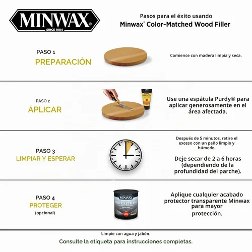 Vista 8 de Minwax Relleno de madera con color, Nogal, 6 onzas (paquete de 8)