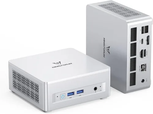 Vista 18 de MINISFORUM Mini PC M1 Plus Intel Core i5-12600H (12C/16T, hasta 4.5GHz), computadora de escritorio SSD DDR5 de 16 GB de 512 GB, salida triple