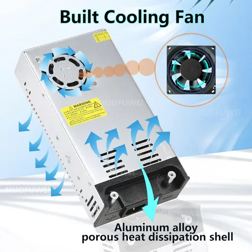 Vista 3 de Nueva Versión Adaptador de Fuente de Alimentación de Conmutación DC 12V 50A 600W 110V AC a 12V DC Convertidor Transformador PSU para Motor de 12V