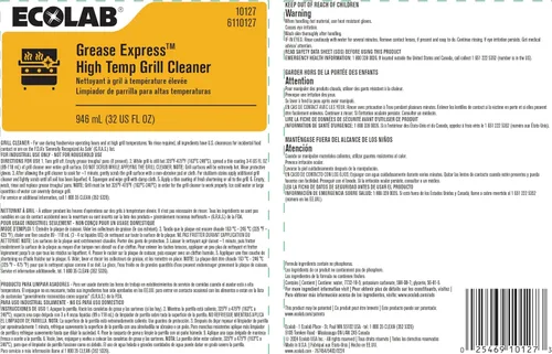 Vista 2 de Ecolab Limpiador para parrilla Grease Express HighTemp, 32oz 10127