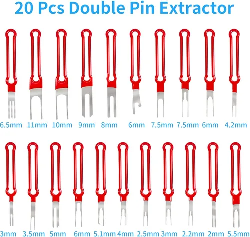 Vista 3 de Juego de herramientas de extracción de terminales 39 piezas, kit mejorado de extractor de llaves rotas, extracción de pines eléctricos de conector