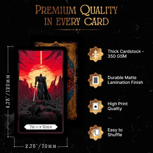 Vista 8 de Earth Moon Magick - Tarot del Reino de las Sombras - 78 + 2 cartas adicionales, guía con palabras clave, juego de cartas de tarot oráculo, ideal