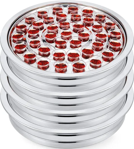 Vista 16 de Zhehao Juego de bandejas de comunión para iglesias, platos para iglesia con vasos desechables (dorado)