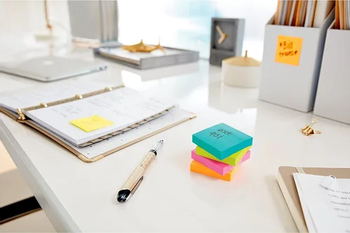 Vista 11 de Post-it Notas súper adhesivas, 4 blocs de notas adhesivas, varios tamaños, suministros escolares, productos de oficina, 2 veces más poder