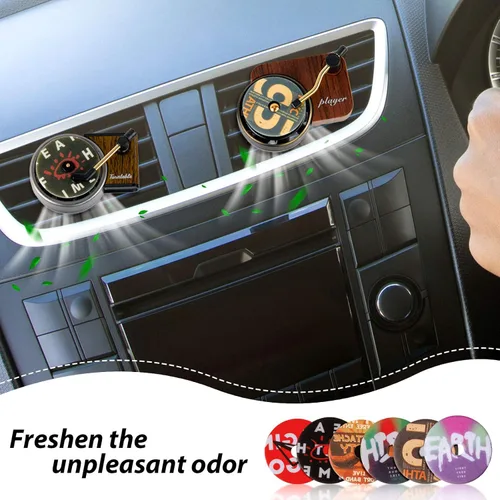 Vista 3 de 14 piezas ambientador de coche, tocadiscos para coche, difusores de fragancia de aire, clips retro incluidos, 2 clips de ventilación
