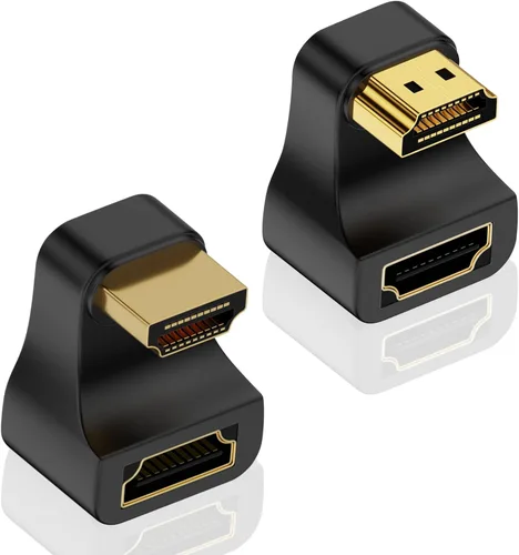 Vista 12 de Duttek Paquete de 4 Adaptadores HDMI 2.1 en Ángulo Recto, Adaptador HDMI de 90 Grados [48Gbps, 8K@60Hz] Ángulo Hacia Arriba y Hacia Abajo, Ángulo