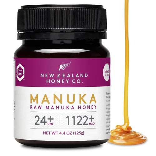 Miel de Manuka cruda UMF 24+ / MGO 1122+ de New Zealand Honey Co. | 125g | 4.4oz | Miel cruda de grado médico