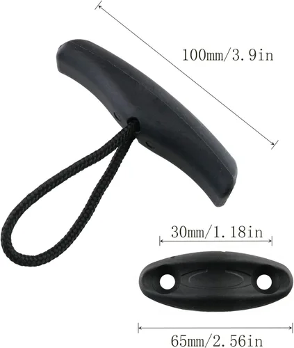 Vista 6 de 2 unids 3.9 in Canoa Kayak Kit de transporte resistente fuerte palanca cuerda tirador cuerda mango T mango con cable para canoa