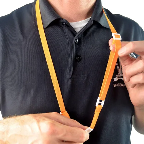 Vista 7 de Specialist ID Cordón de longitud ajustable con gancho de plástico ancho sin torsión, soporte de insignia de seguridad separable, cordones sin metal