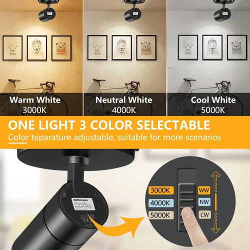 Vista 28 de VANoopee Focos de techo con zoom de 3 colores para interiores, montaje empotrado, foco de techo LED ajustable, lámpara direccional, luz de acento