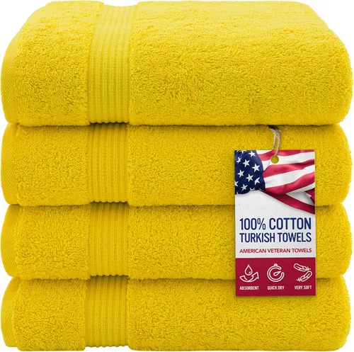 Vista 30 de Juego de toallas American Veteran Towel, de lujo, 6 piezas de algodón 100 % turco para máxima suavidad y absorción, para hotel y spa