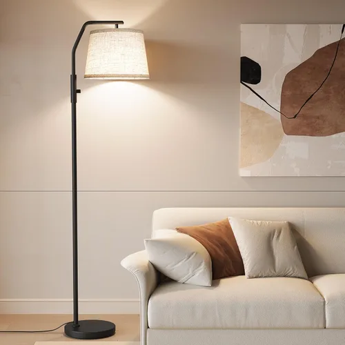 SUNMORY Lámparas de pie para sala de estar, bombilla de 9 W incluida, lámpara alta para dormitorio con cabezal ajustable, lámpara de pie moderna,