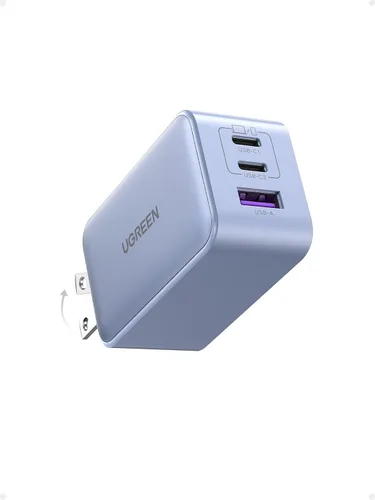 Vista 10 de UGREEN Nexode Cargador de pared GaN USB C de 65W, adaptador de corriente compacto plegable de 3 puertos y carga rápida para iPhone serie 17/16/15