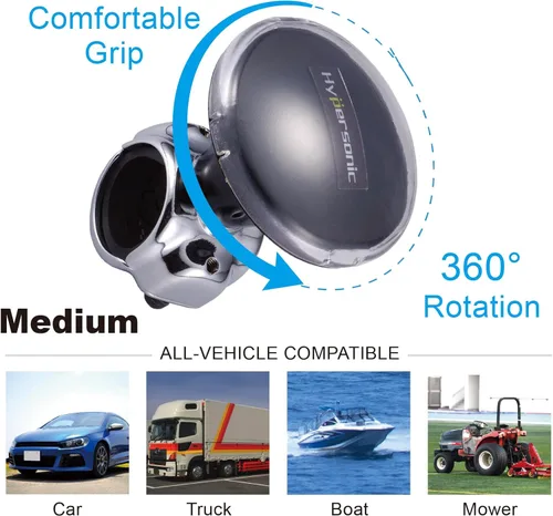 Vista 3 de Hypersonic Pomo de volante automático, giratorio de volante, mango flexible y duradero con rodamiento para automóviles, camiones, tractores