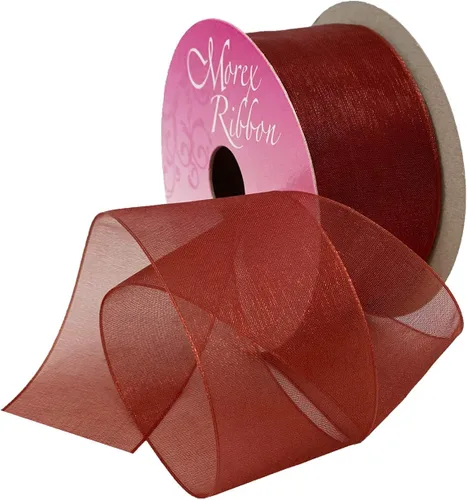 Vista 99 de Morex Ribbon 91803/100-609 Cinta de nailon Organdy, 5/8 pulgadas por 100 yardas, color rojo