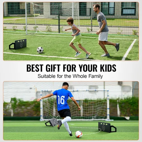 Vista 6 de VEVOR Soccer Rebounder Board, Portable Soccer Wall with 2 Angles Rebound, Foldable HDPE Kickback Rebound Board, Soccer Training Equipment for Kids