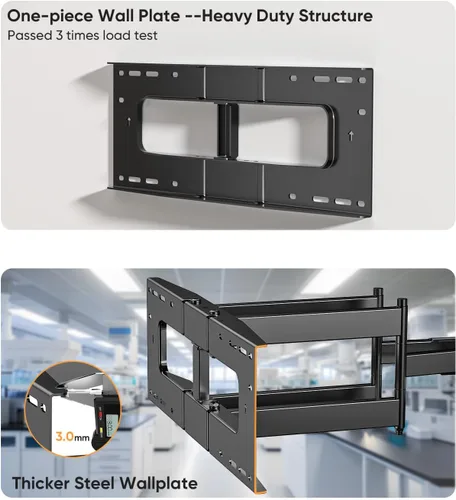 Vista 7 de FORGING MOUNT Soporte de pared para TV resistente de 98 y 100 pulgadas con tira de alimentación para televisores grandes de 50 a 100 pulgadas