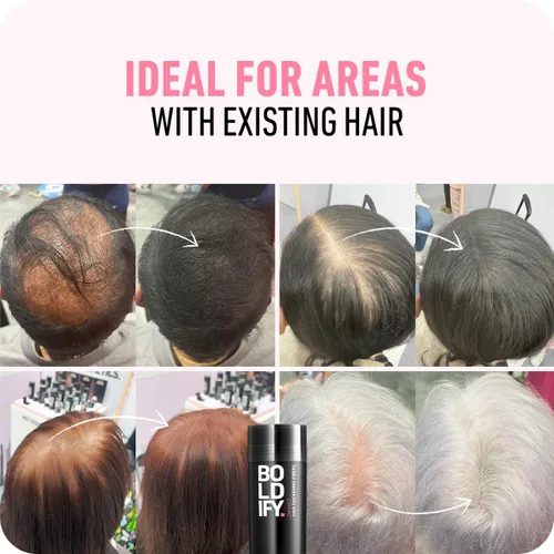 Vista 7 de Boldify Build & Conceal Bundle - Fibra capilar y polvo de línea capilar (rubio oscuro): espesante indetectable para cabello fino, retoque