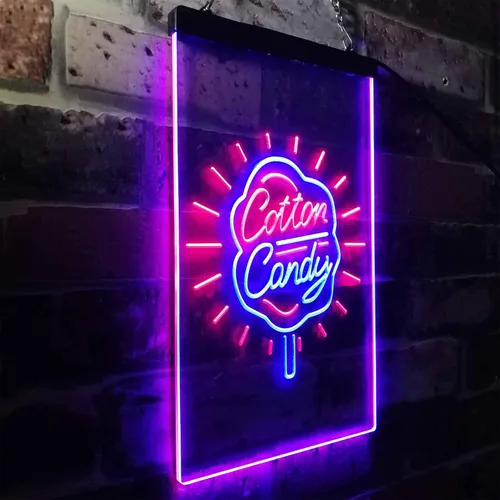 Vista 3 de ADVPRO Cotton Candy Shop Display Kid Room - Letrero de neón LED de doble color, azul y rojo, 16 x 24 pulgadas, st6s46-i3223-br