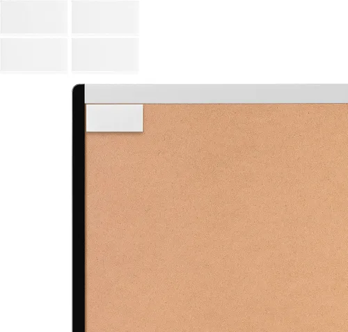 Vista 12 de Amazon Basics Combo de pizarra blanca magnética y tablero de corcho para el hogar, oficina y aula, marco de plástico/aluminio, blanco, amarillo, 17