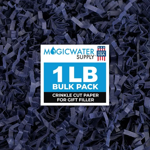 Vista 10 de MagicWater Supply - Relleno de papel triturado de corte arrugado de 1 libra, verde ejército - Embalaje decorativo y protector para regalos de dama